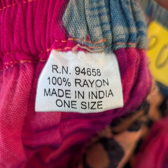 Patchwork Maxi Skirt Os Multi Pink Broomstick Whimsigoth Hippie Elastic Artsy - Picture 8 of 10